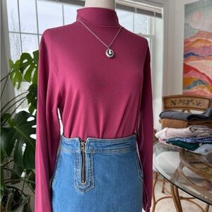 Vintage L.L. Bean Women's Long Sleeve Top in Rich Pink